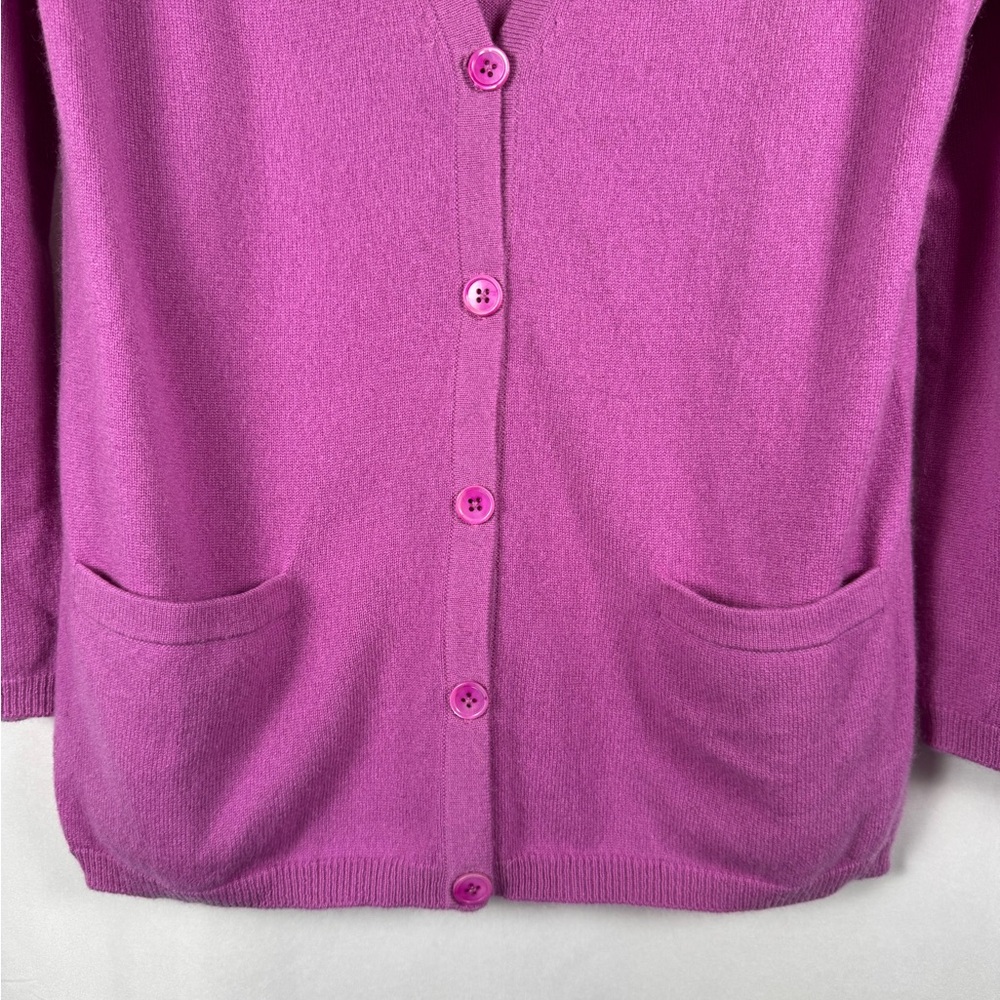 Talbots Pink Button-Front V-Neck Cardigan - Picture 3 of 10